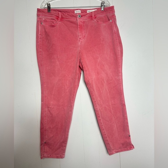 J. Jill Denim - J Jill Denim Authentic Fit Slim Ankle Womens Size 16 Pink Casual